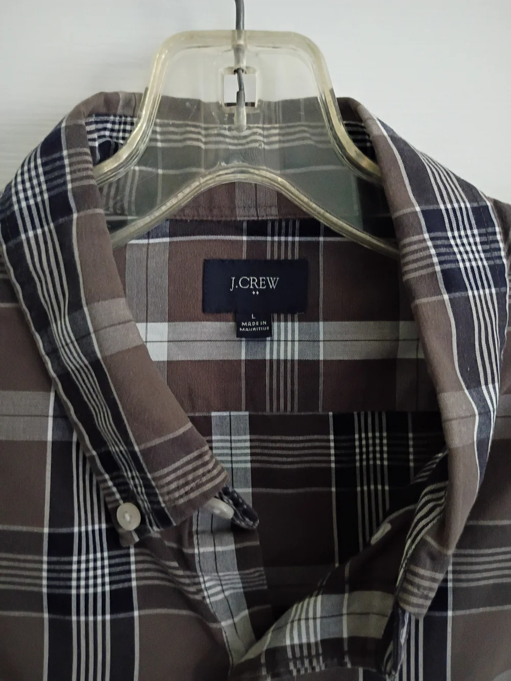 J. Crew Grey Plaid Long-Sleeve Button-Down Shirt
